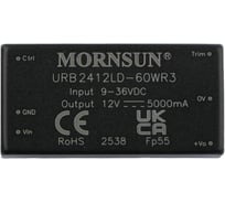 Блок питания MORNSUN URB2412LD-60WR3 на печатную плату, DC/DC 60 Вт 12 В, изолированный, широкий вход, однополярный выход 5303648