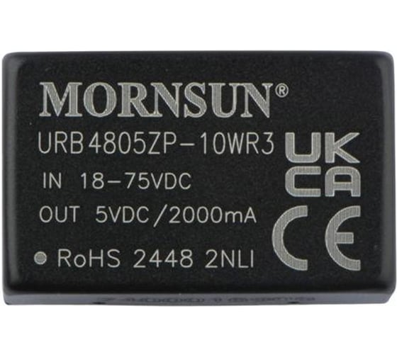 Блок питания MORNSUN URB4805ZP-10WR3 на печатную плату, DC/DC 10 Вт 5 В, изолированный, широкий вход, однополярный выход 3093414