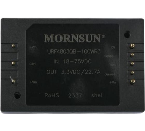 Блок питания MORNSUN URF4803QB-100WR3 на печатную плату, DC/DC 100 Вт 3.3 В, изолированный, широкий вход, однополярный выход 5316744