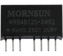 Блок питания MORNSUN WRB4812S-3WR2 на печатную плату, DC/DC 3 Вт 12 В, изолированный, широкий вход, однополярный выход 3152996