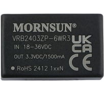Блок питания MORNSUN VRB2403ZP-6WR3 на печатную плату, DC/DC 6 Вт 3.3 В, изолированный, однополярный выход, стандартный корпус 3152762