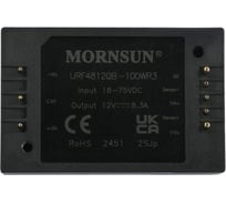Блок питания MORNSUN URF4812QB-100WR3 на печатную плату, DC/DC 100 Вт 12 В, изолированный, широкий вход, однополярный выход 3152638