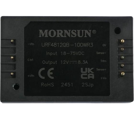 Блок питания MORNSUN URF4812QB-100WR3 на печатную плату, DC/DC 100 Вт 12 В, изолированный, широкий вход, однополярный выход 3152638