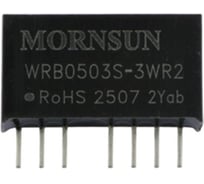Блок питания MORNSUN WRB0503S-3WR2 на печатную плату, DC/DC 3 Вт 3.3 В, изолированный, широкий вход, однополярный выход 3152936