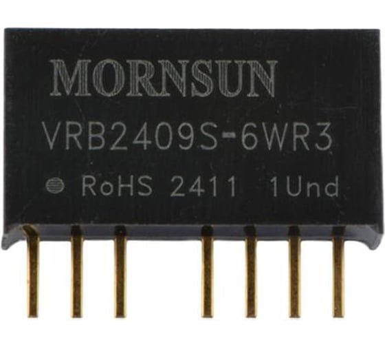 Блок питания MORNSUN VRB2409S-6WR3 на печатную плату, DC/DC 6 Вт 9 В, изолированный, однополярный выход, стандартный корпус 3153588