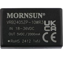 Блок питания MORNSUN VRB2405ZP-10WR3 на печатную плату, DC/DC 10 Вт 5 В, изолированный, однополярный выход, стандартный корпус 3152776