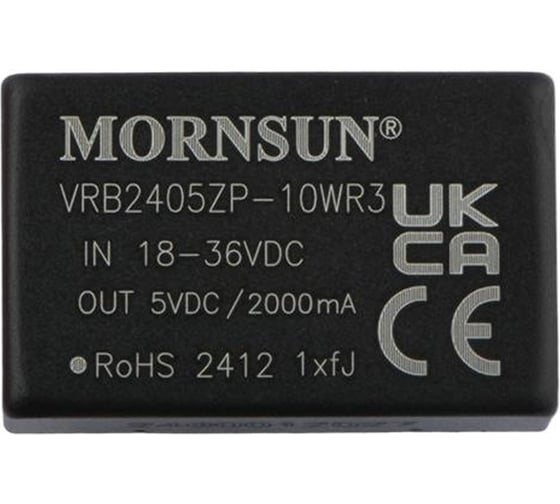Блок питания MORNSUN VRB2405ZP-10WR3 на печатную плату, DC/DC 10 Вт 5 В, изолированный, однополярный выход, стандартный корпус 3152776