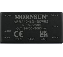 Блок питания MORNSUN VRB2424LD-50WR3 на печатную плату, DC/DC 50 Вт 24 В, изолированный, однополярный выход, стандартный корпус 4271613