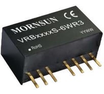 Блок питания MORNSUN VRB2412S-6WR3 на печатную плату, DC/DC 6 Вт 12 В, изолированный, однополярный выход, стандартный корпус 3153591