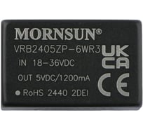 Блок питания MORNSUN VRB2405ZP-6WR3 на печатную плату, DC/DC 6 Вт 5 В, изолированный, однополярный выход, стандартный корпус 2738251