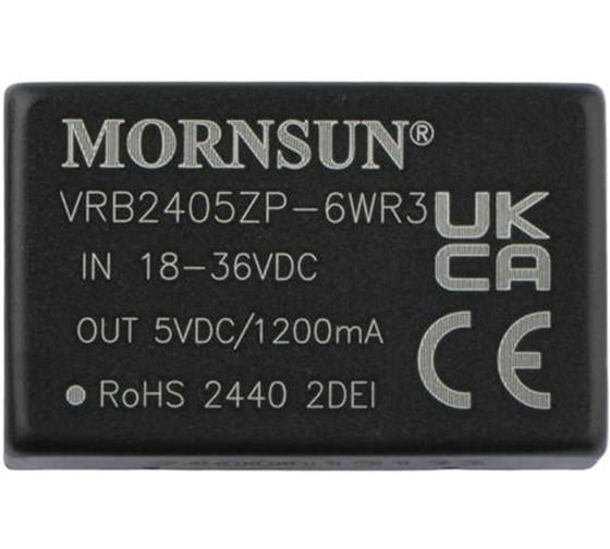 Блок питания MORNSUN VRB2405ZP-6WR3 на печатную плату, DC/DC 6 Вт 5 В, изолированный, однополярный выход, стандартный корпус 2738251