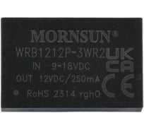 Блок питания MORNSUN WRB1212P-3WR2 на печатную плату, DC/DC 3 Вт 12 В, изолированный, широкий вход, однополярный выход 3152961