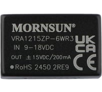 Блок питания MORNSUN VRA1215ZP-6WR3 на печатную плату, DC/DC 6 Вт 15 В, -15 В, изолированный, биполярный выход, стандартный корпус 3095341