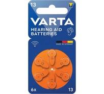 Батарейки Varta Batteries Hearing Aid 13 Bli 6 24606101416 RPL00646