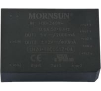 Блок питания MORNSUN LH20-10C0512-04 на печатную плату, AC/DC 20 Вт 5 В, 12 В, -12 В, изолированный, залитый компаундом, универсальный вход 3203671