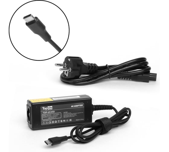Блок питания TopOn 45W кабель Type-C, Power Delivery, Quick Charge 3.0, настольный TOP-UC45D