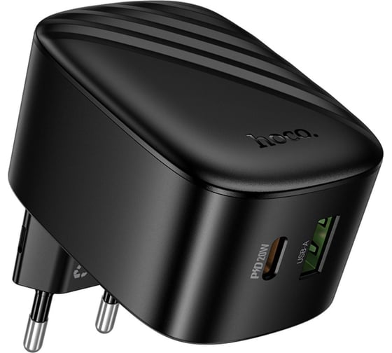 Зарядное устройство Hoco 20Вт, 3А, QC3.0/PD, 1xUSB, 1xType-C, CS101A, черный, коробка 6942007674416