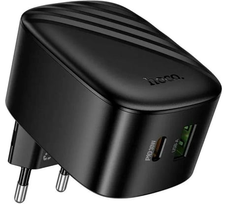 Зарядное устройство Hoco 30Вт, 3А, QC3.0/PD, 1xUSB, 1xType-C, CS102A, черный, коробка 6942007674430