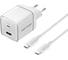 Набор для зарядки VENTION з/у GaN 70W 2 порта USB (C + A) и кабель USB-C 5А Белый TZ-FCGW0-EU 1