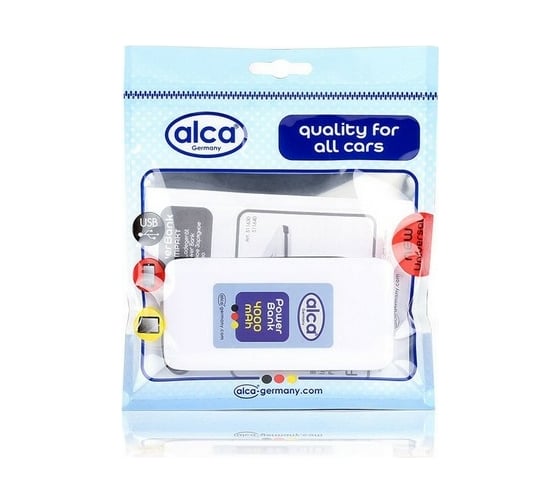 Мини зарядное устройство Alca 4000mAh, встроенный кабель USB и micro USB, белое 511630 1