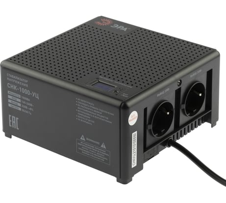Компактный универсальный стабилизатор напряжения ЭРА CНК-1000-УЦ 140-260В/220В, 1000ВА Б0051110