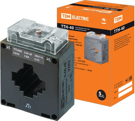 Трансформатор тока TDM ELECTRIC ТТН 40/300/5- 5VA/0,5S-Р SQ1101-1099