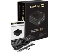Блок питания ExeGate 1200W 80 PLUS GOLD 1200VSP FС ATX3.0, APFC, КПД 90 80 PLUS GOLD, 120mm fan, 24pin, 2x4+4 pin, PCIE5.0/12VHPWR, 4xPCI-E, 9xSATA, 3xIDE 297235