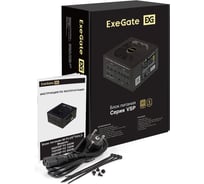Блок питания ExeGate 1000W 80 PLUS GOLD 1000VSP FС ATX3.0, APFC, КПД 90 80 PLUS GOLD, 120mm fan, 24pin, 2x4+4 pin, PCIE5.0/12VHPWR, 4xPCI-E, 6xSATA, 3xIDE 297234