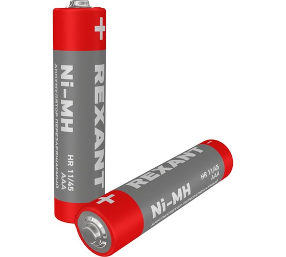 Мизинчиковый аккумулятор REXANT NiMH AAA 1.2 В 1100 мАч 2 шт 30-1411