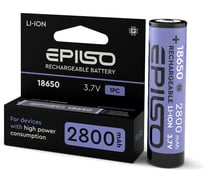 Аккумулятор 18650 Epilso 2800mAh 3.7V 1pcs/box с защитой EPB-18650-2.8-WP