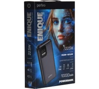 Портативный аккумулятор Perfeo Powerbank 10000 mAh/LED дисплей/PD + QC 3.0/Type-C/2 USB/Выход: 5A, max 22.5W/Black PF_E2077