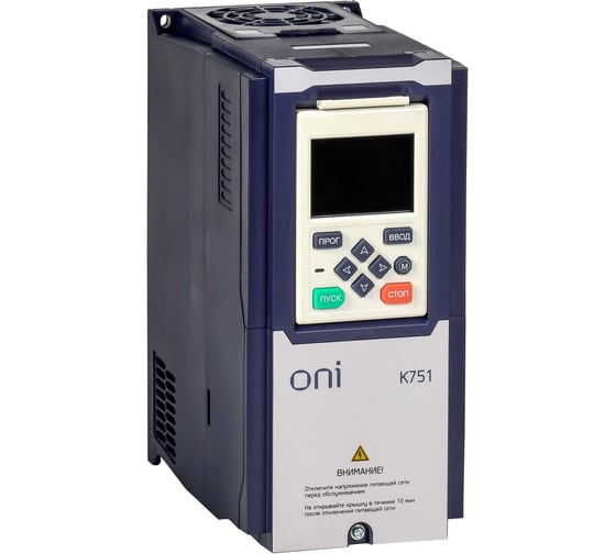 Преобразователь частоты ONI K751 380В 3Ф 22-30кВт 45-60А со встроенным тормозом и дросселем постоянного тока K751-33-2230TRM
