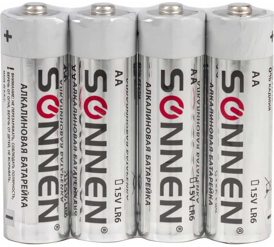 Батарейки SONNEN комплект 24 шт, Alkaline, АА LR6,15А, алкалиновые, пальчиковые, короб, 455095