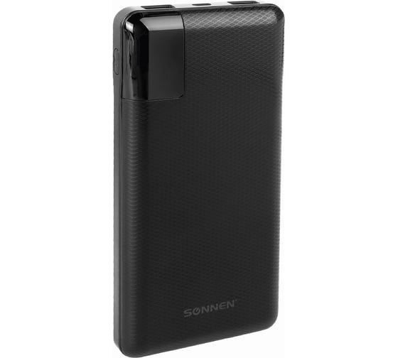 Внешний аккумулятор SONNEN 16000 mAh POWERBANK Q60P быстрая зарядка, 2USB, литий-полимерный, 263032 1