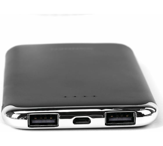 Внешний аккумулятор SONNEN 6000 mAh POWERBANK K611, 2 USB, литий-полимерный, черный, 263029