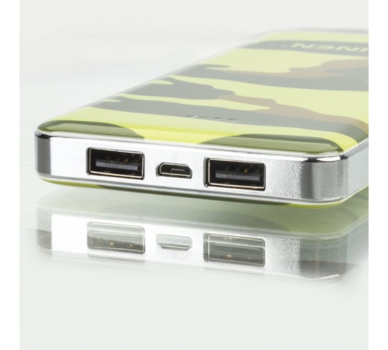 Внешний аккумулятор SONNEN POWERBANK V31 камуфляж-лес, 12000 mAh, 2 USB, литий-полимерный, 262918