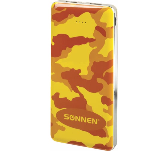 Внешний аккумулятор SONNEN POWERBANK V31 камуфляж-песок, 12000 mAh, 2 USB, литий-полимерный, 262917