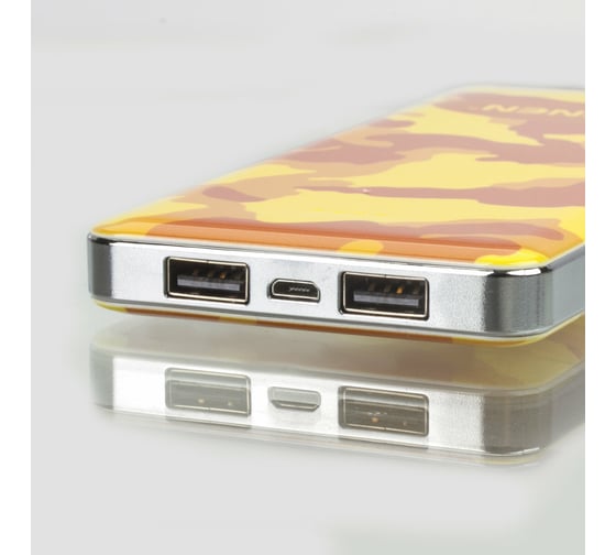 Внешний аккумулятор SONNEN POWERBANK V31 камуфляж-песок, 12000 mAh, 2 USB, литий-полимерный, 262917