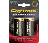 Элемент питания Спутник комплект 2 шт. PREMIUM ALKALINE LR20/2B