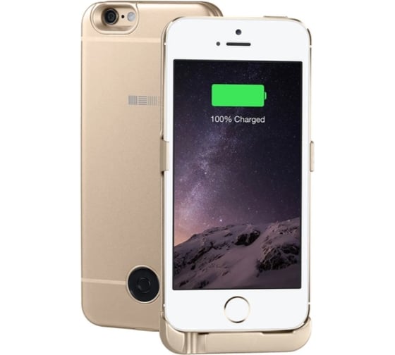 Чехол-аккумулятор Interstep 2200мАч Li-Pol для iPhone5/SE Gold, B201, 45545 1