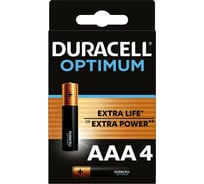 Батарейки Duracell Optimum щелочные, размера ААА, 4 шт., Б0056021 20771523