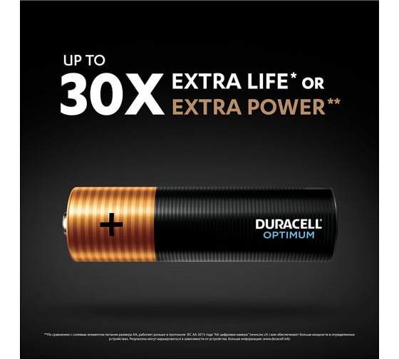 Батарейки Duracell 5014065 АА алкалиновые 1,5v 6 шт. LR6-6BL Optimum, Б0056022