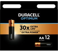 Батарейки Duracell Optimum щелочные, размера АА, 12 шт., Б0056028 20772099