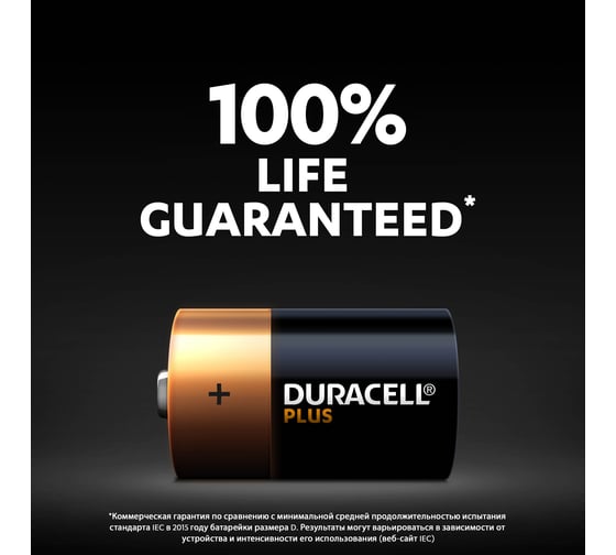 Щелочные батарейки Duracell Plus D 1,5v 2 LR20 MN1300, Б0056039