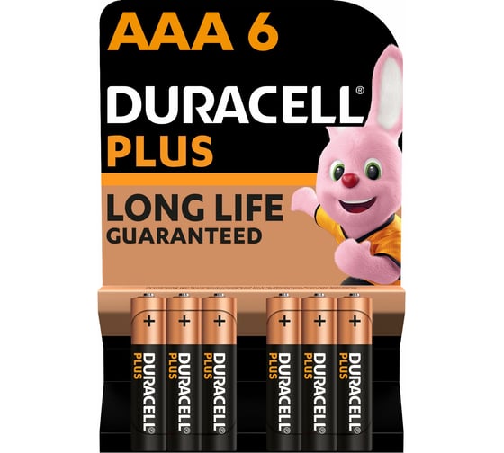 Щелочные батарейки Duracell Plus ААА 1,5v LR03 MN2400, Б0056033