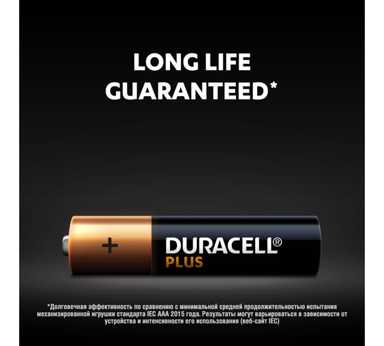 Щелочные батарейки Duracell Plus ААА 1,5v LR03 MN2400, Б0056033