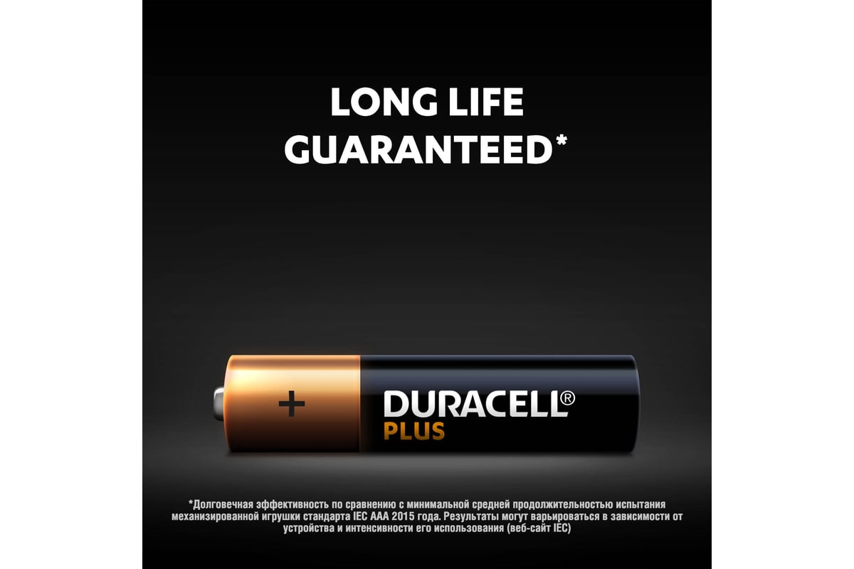 Щелочные батарейки Duracell Plus ААА1,5v LR03 MN2400, Б0056035 - выгодная  цена, отзывы, характеристики, фото - купить в Москве и РФ