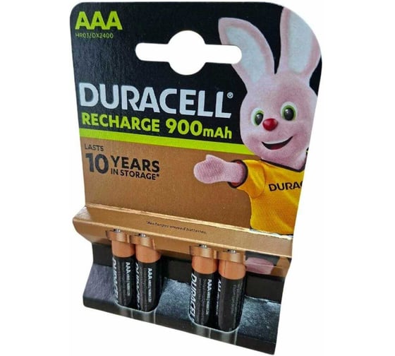 Аккумуляторы гидридно-никелевые DURACELL Recharge UltraAkku AAA BL4 900mAh RPL00780
