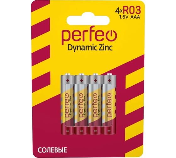 Батарейки Perfeo R03/4BL Dynamic Zinc 30005164 1