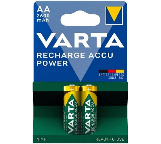 Аккумулятор Varta Recharge Accu Power AA 2600mAh BL2 05716101402 RPL00192